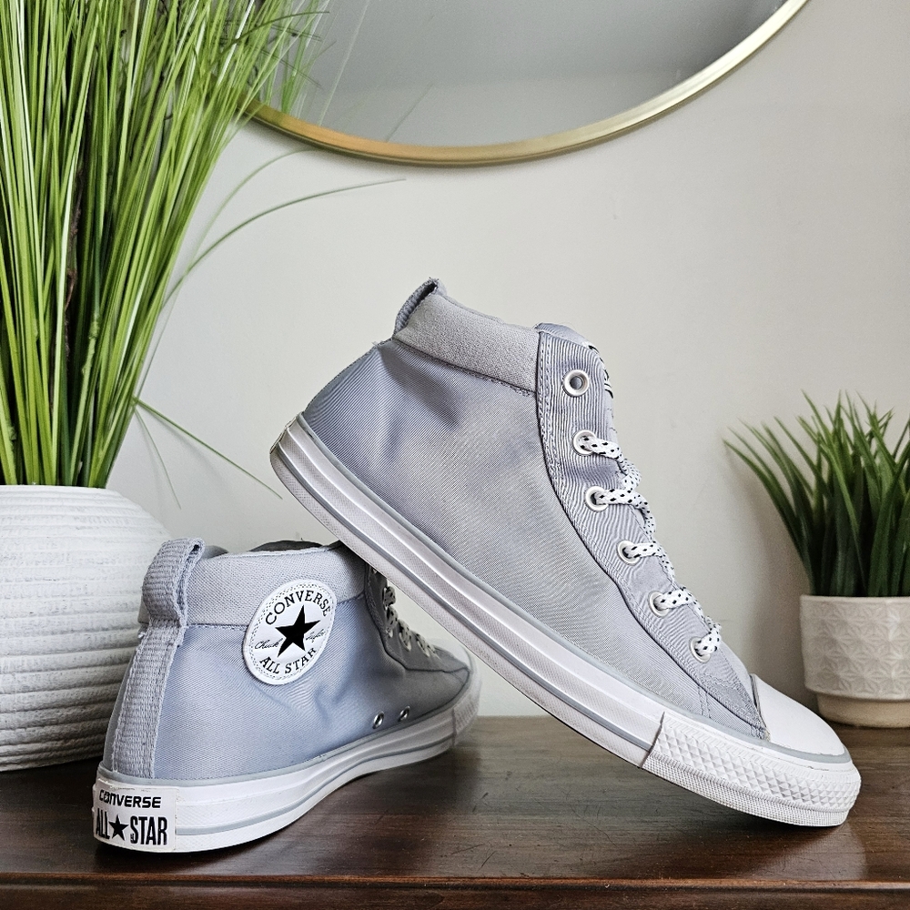 Converse Chuck Taylor Street Mid Gray Sneakers Shoes Unisex Mens 10 Womens 12